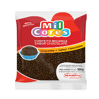 Imagem de CONFEITO MIÇANGA SABOR CHOCOLATE MIL CORES 500G - 01 UNIDADE